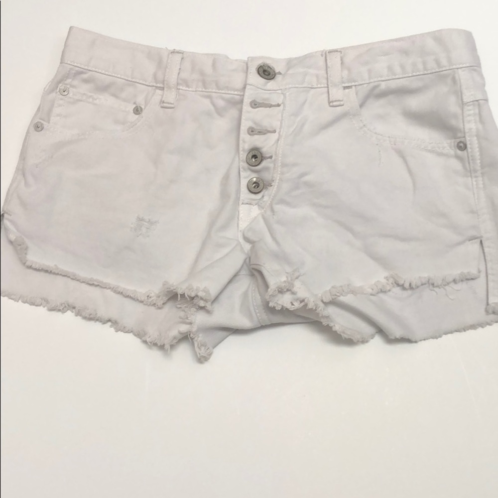 Free People White Denim Shorts